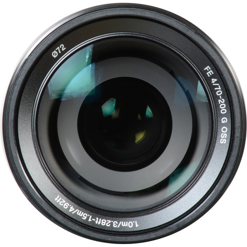 نمای جلوی لنز سونی FE 70-200mm f:4 G